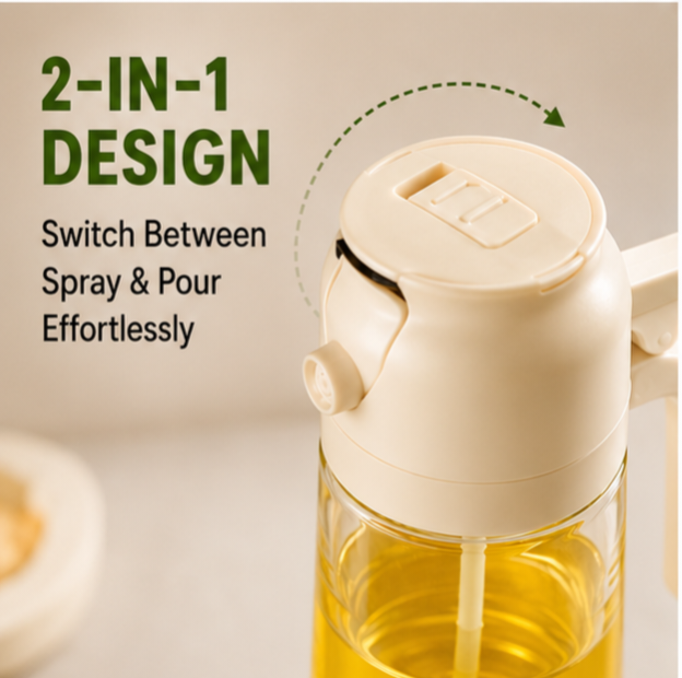 2-in-1 Oil Spray Bottle | Smart Kitchen Oil Dispenser