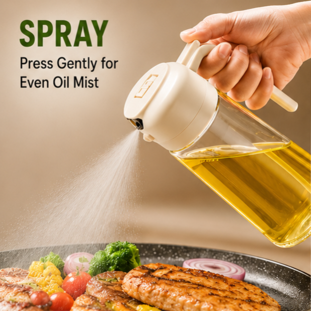 2-in-1 Oil Spray Bottle | Smart Kitchen Oil Dispenser