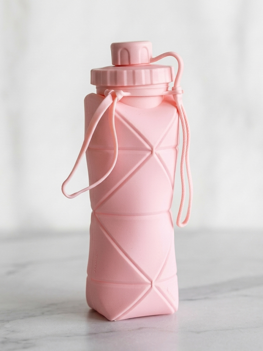 Collapsible Sports Water Bottles Leakproof Valve BPA Free Silicone Foldable Water Bottle